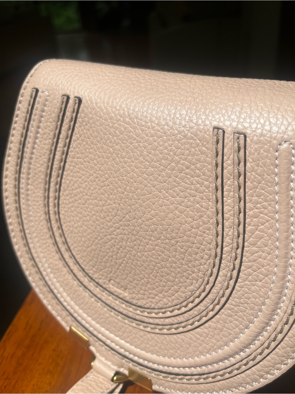 Chloe Marcie Small Pebbled Leather Crossbody in Dusty Pink with dust bag - Picture 8 of 11